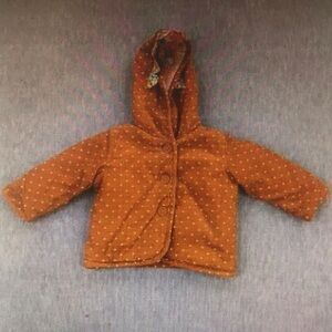 Kids Orange Polka Dot Hooded Jacket